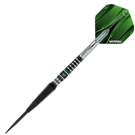 Winmau Sniper Black Style 2 dart showing the black PVD scalloped barrel