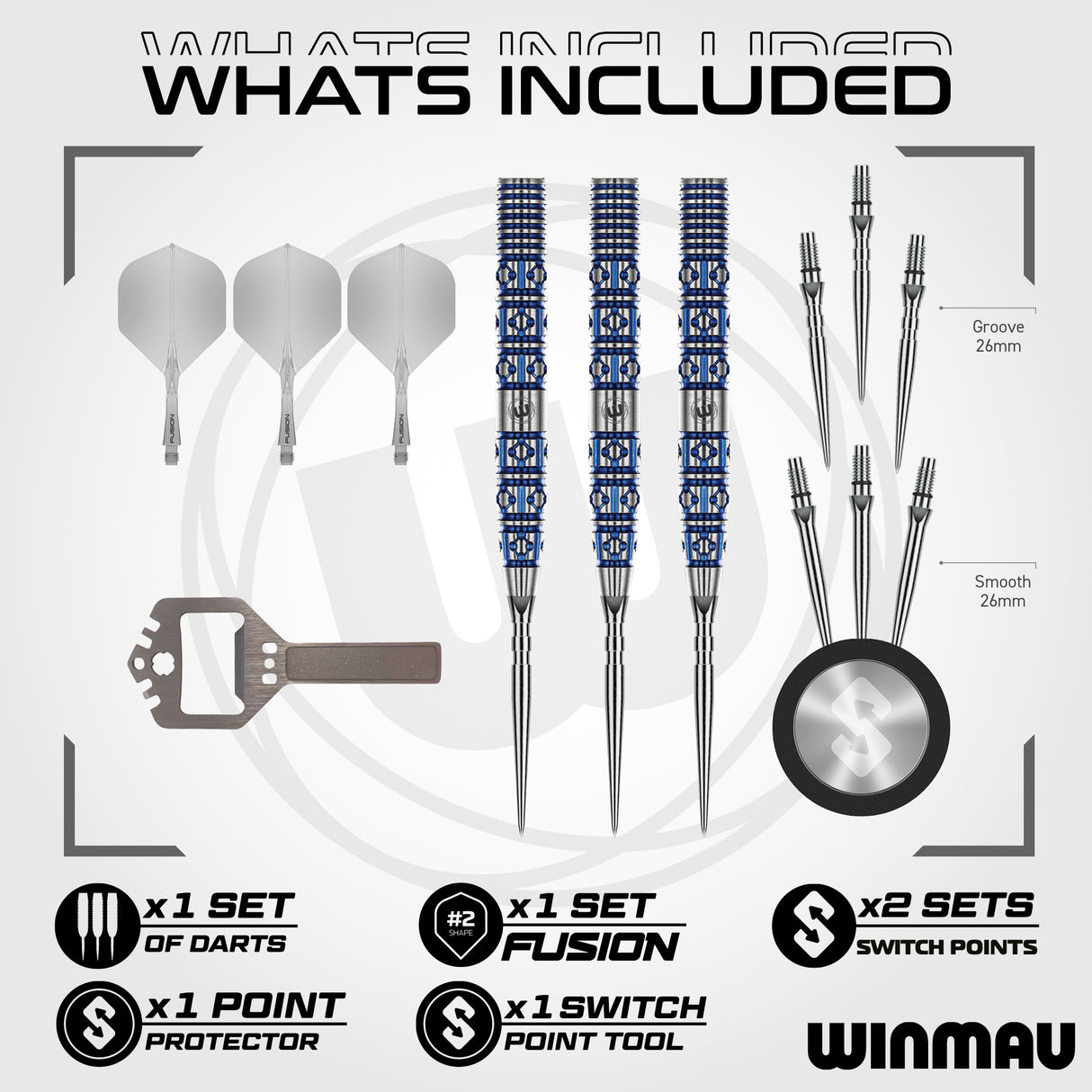 Winmau - Lunaris Tapered - 90% Tungsten Darts (SP)