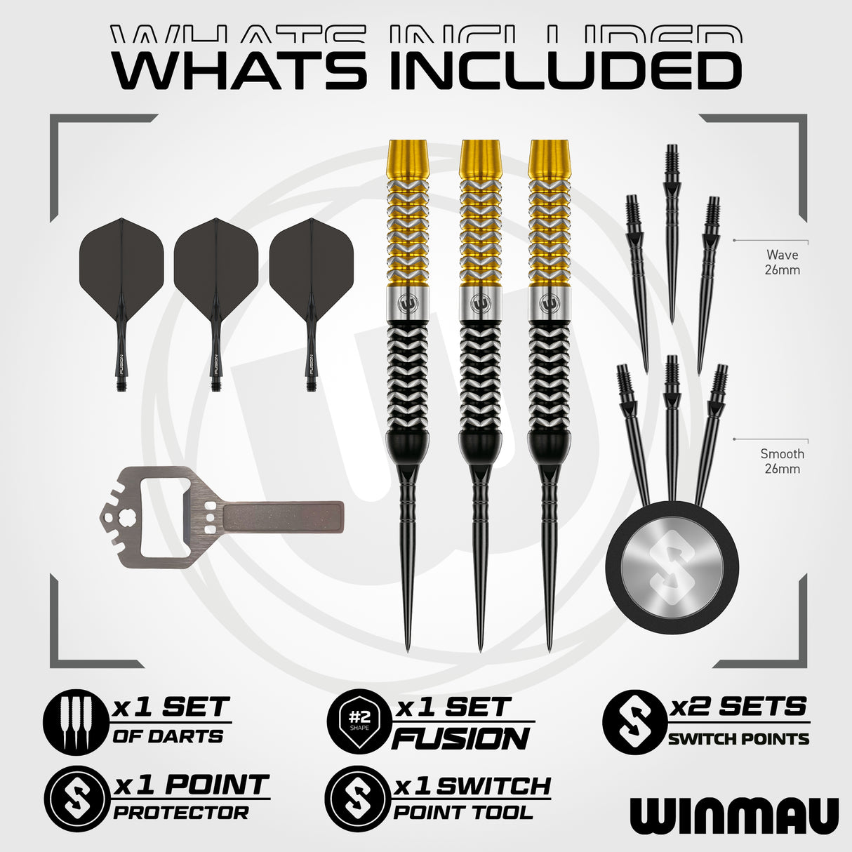 Winmau - Exion Parallel - 90% Tungsten Darts (SP)