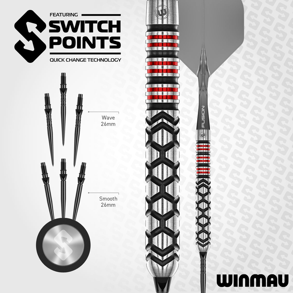 Winmau - Fornax Parallel - 90% Tungsten Darts (SP)