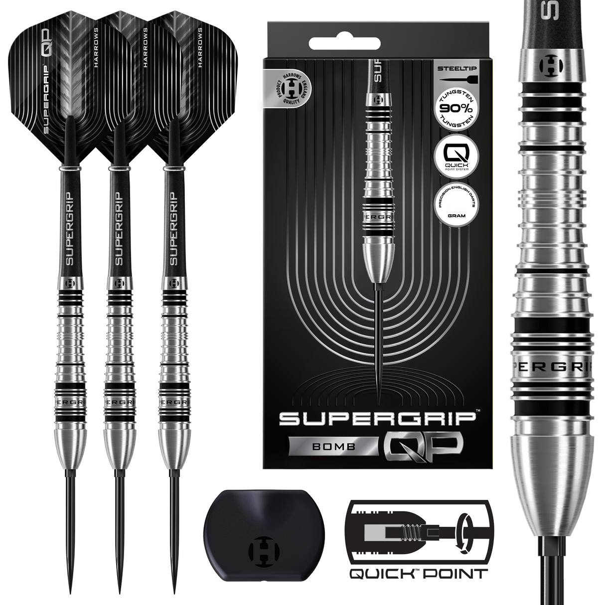 Harrows - Supergrip Bomb - 90% Tungsten Darts (QP)