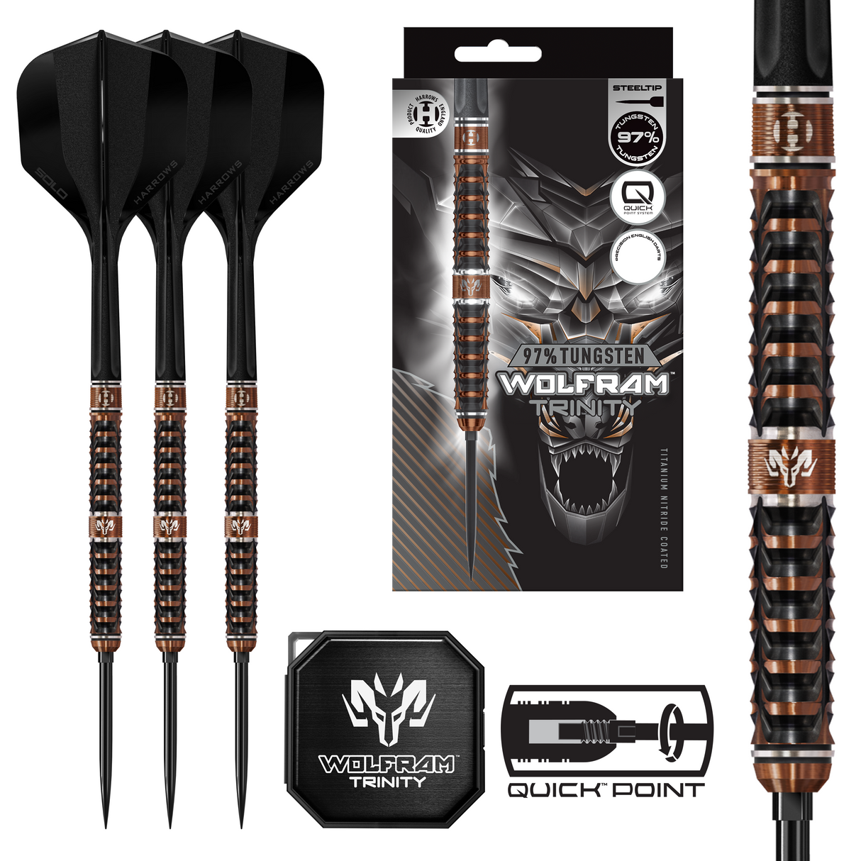 Harrows - Wolfram Trinity - 97% Tungsten Darts (QP)