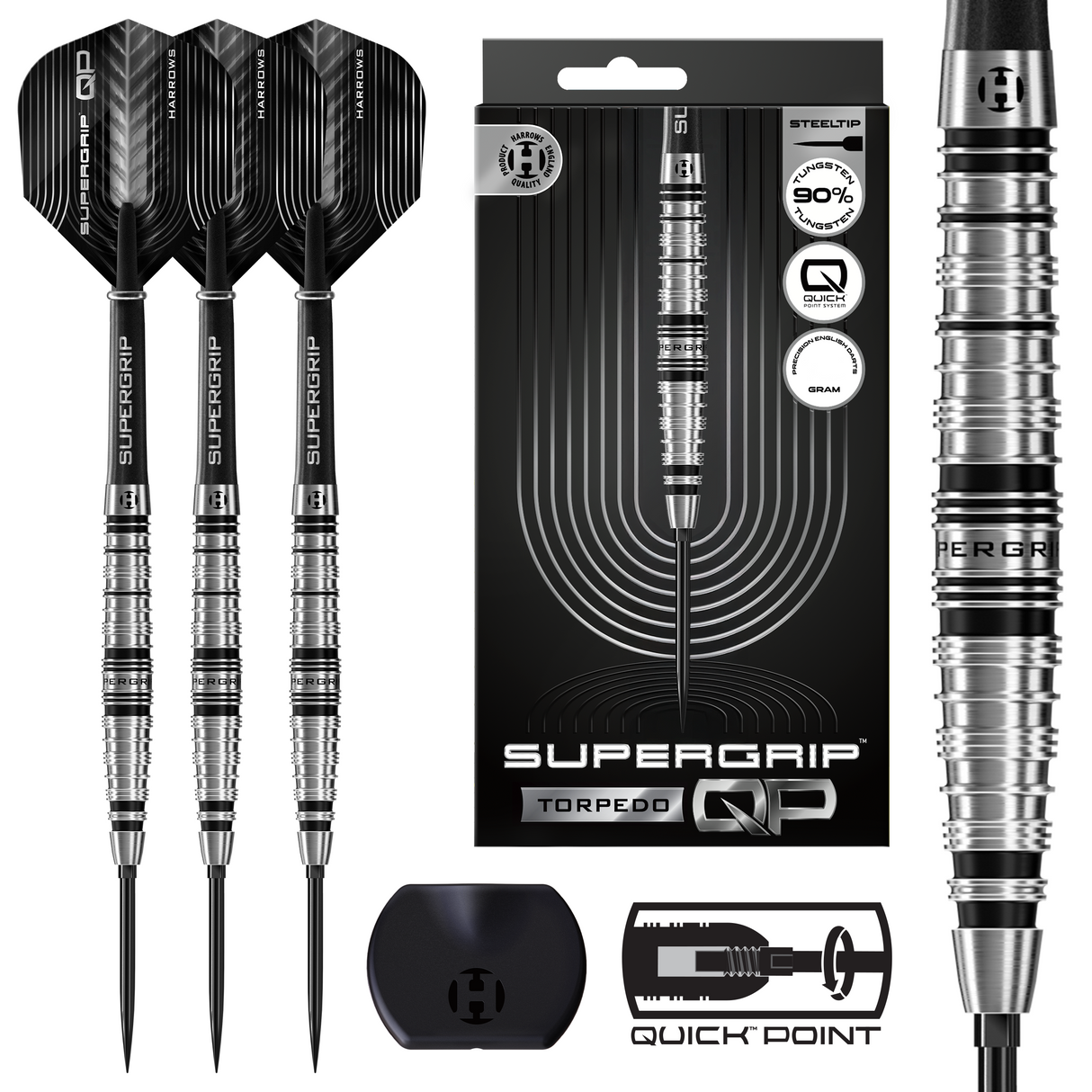 Harrows - Supergrip Torpedo - 90% Tungsten Darts (QP)