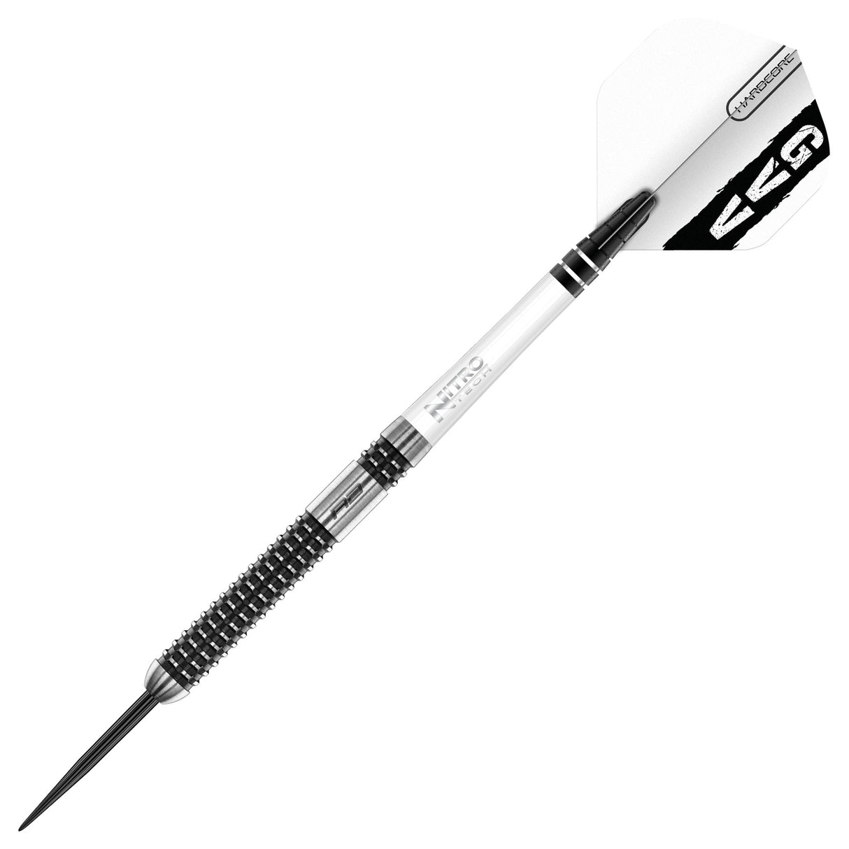 Red Dragon Gian van Veen Axis SE barrel close-up showing the milled grip zones