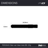 Red Dragon Gian van Veen Axis SE barrel dimensions diagram