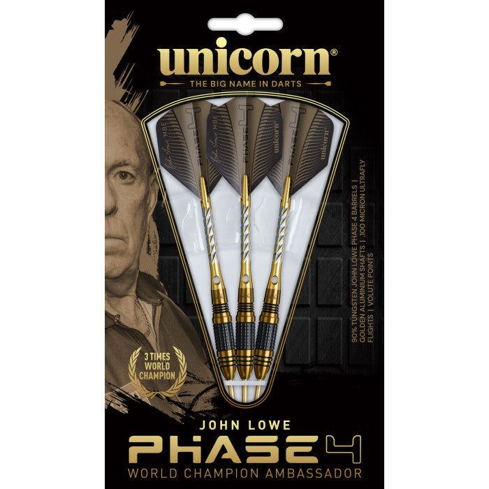 Unicorn - John Lowe Phase 4 World Champion - 90% Tungsten Darts