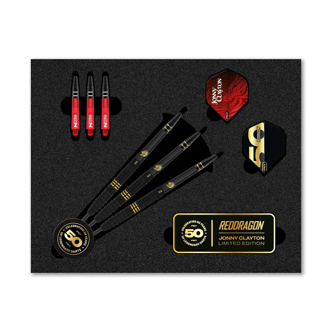 Red Dragon - Jonny Clayton 50 Year Anniversary Limited Edition - 90% Tungsten Darts