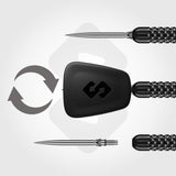 Winmau MVG W-Max silver and black 28mm Switch Points with included point-changing tool