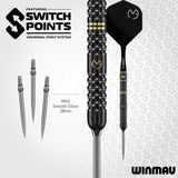 Winmau MVG W-Max Switch Point system showing the interchangeable point connection