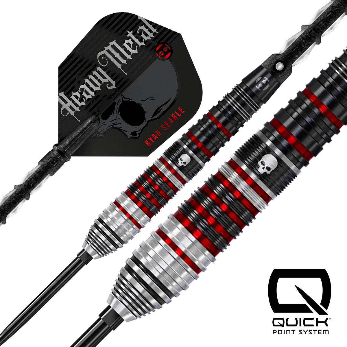 Close up of the Ryan Searle Series 2 barrel showing the ringed, micro and scalloped cuts in black and red titanium nitride