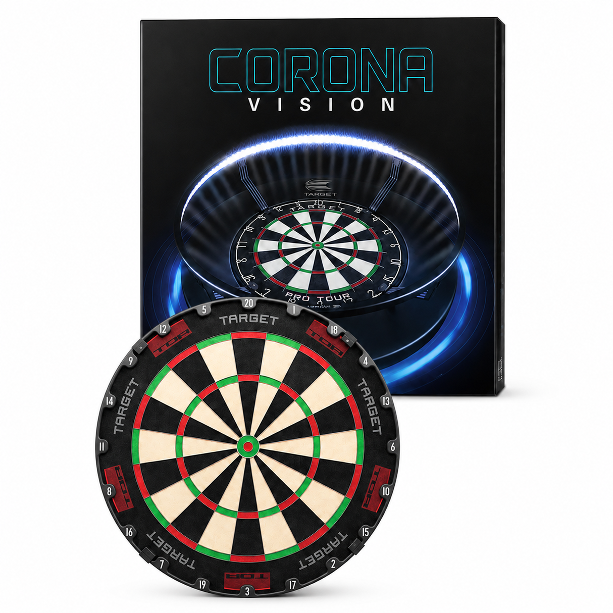 Corona Vision Light + TOR Dartboard Bundle