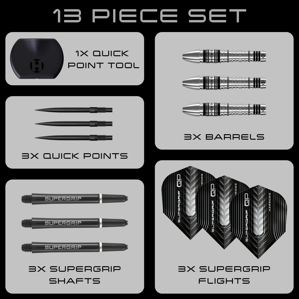Harrows - Supergrip Bomb - 90% Tungsten Darts (QP)