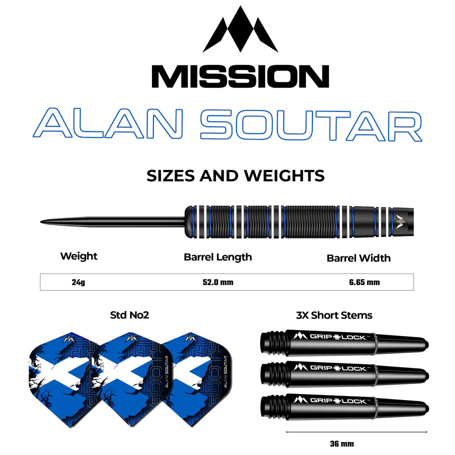 Mission - Alan Soutar Black Titanium - 90% Tungsten Darts