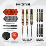 Shot Goths Alaric darts – set of three red and gold front-weighted torpedoes