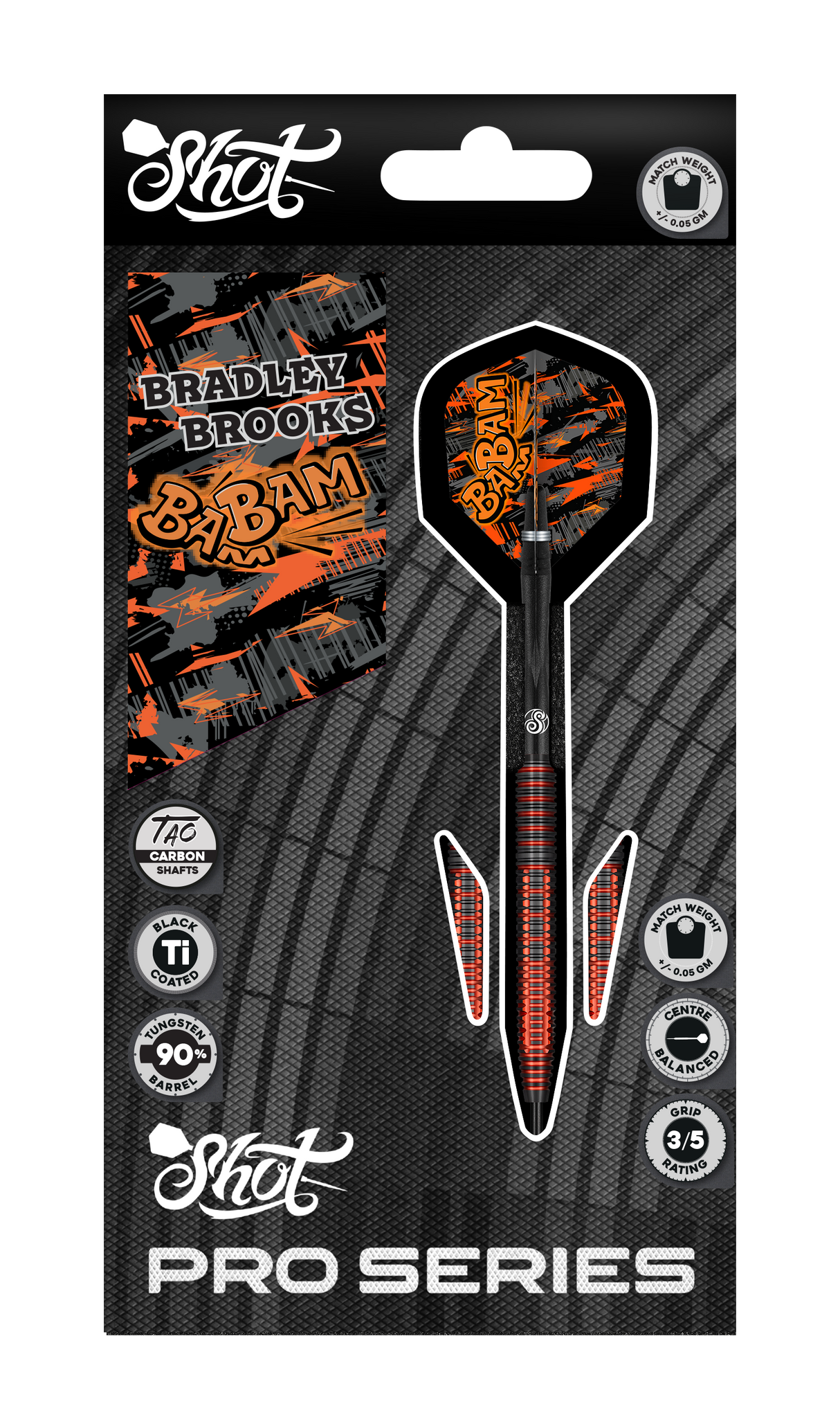 Shot - Pro Series Bradley Brooks - 90% Tungsten Darts