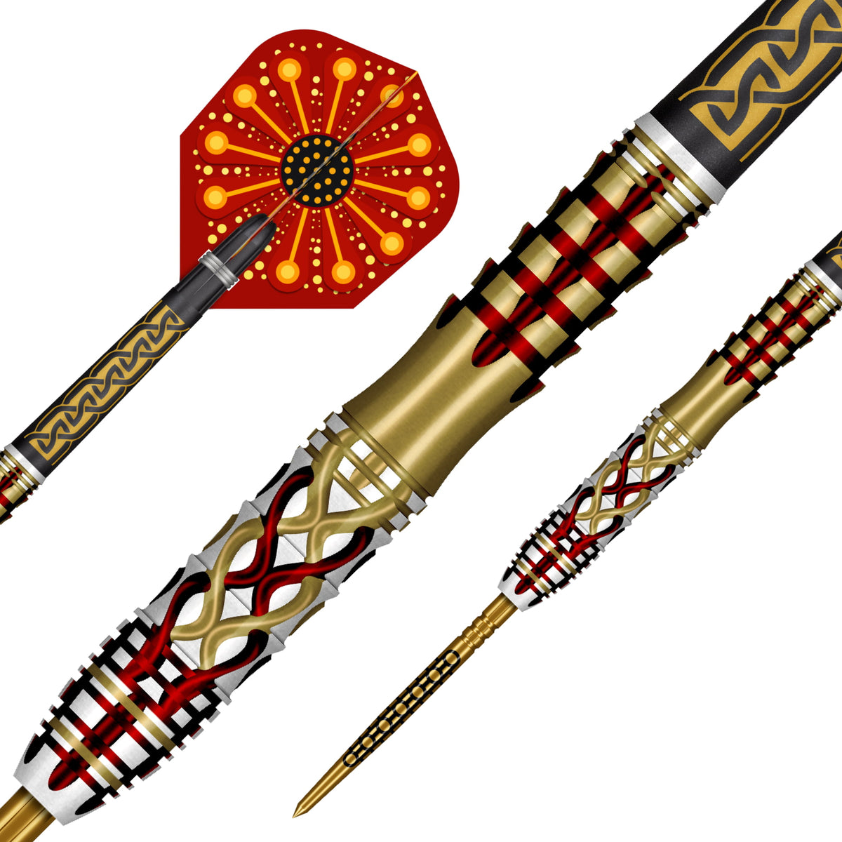 Shot Goths Alaric dart – 30mm gold Goths Turbo points fitted