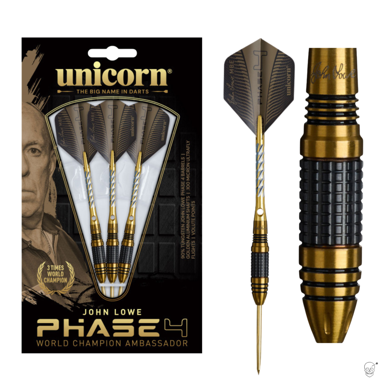 Unicorn - John Lowe Phase 4 World Champion - 90% Tungsten Darts