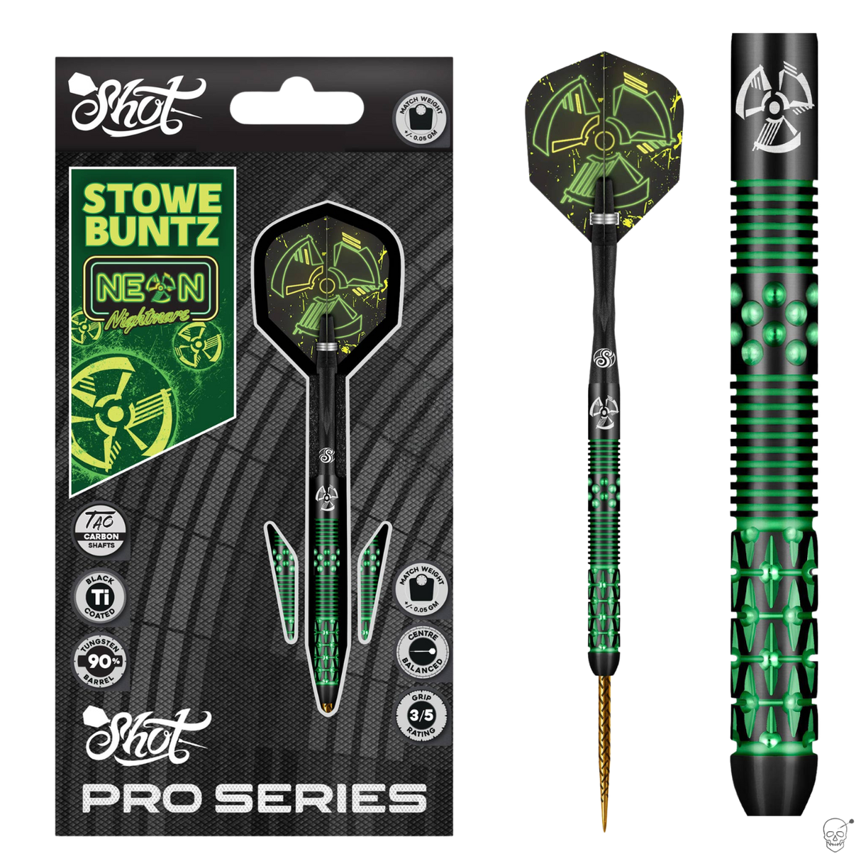 Shot - Stowe Buntz 2.0 Black - 90% Tungsten Darts