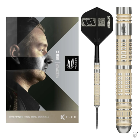 Dart and packaging with Target branding featuring a profile of a person.