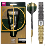 Dart set with packaging featuring gold, black, and green colors.