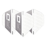 Set of three Red Dragon Hardcore XT white and grey No.2 dart flights