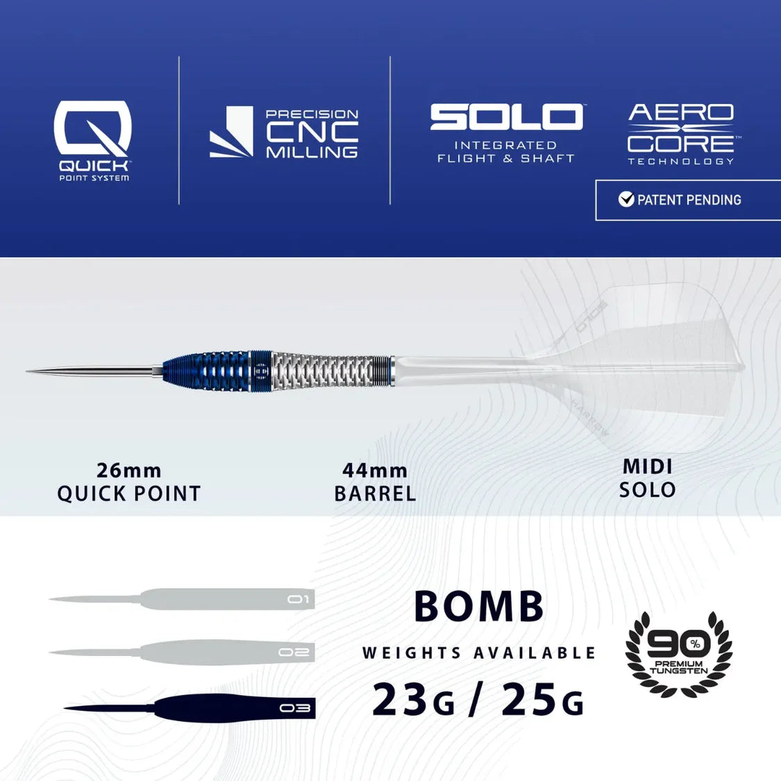 Harrows - GEO 03 Bomb - 90% Tungsten Darts (QP)