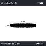 Red Dragon Hell Fire B 26g barrel dimensions diagram