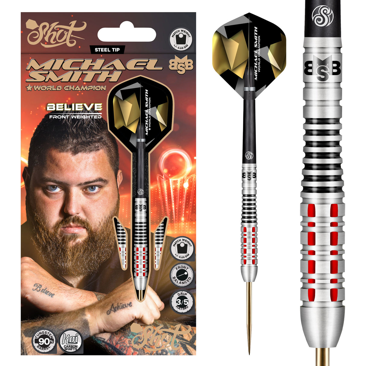 Shot - Michael Smith Believe - 90% Tungsten Darts