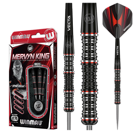 Winmau Mervyn King SE 90% tungsten darts 22g with retail packaging