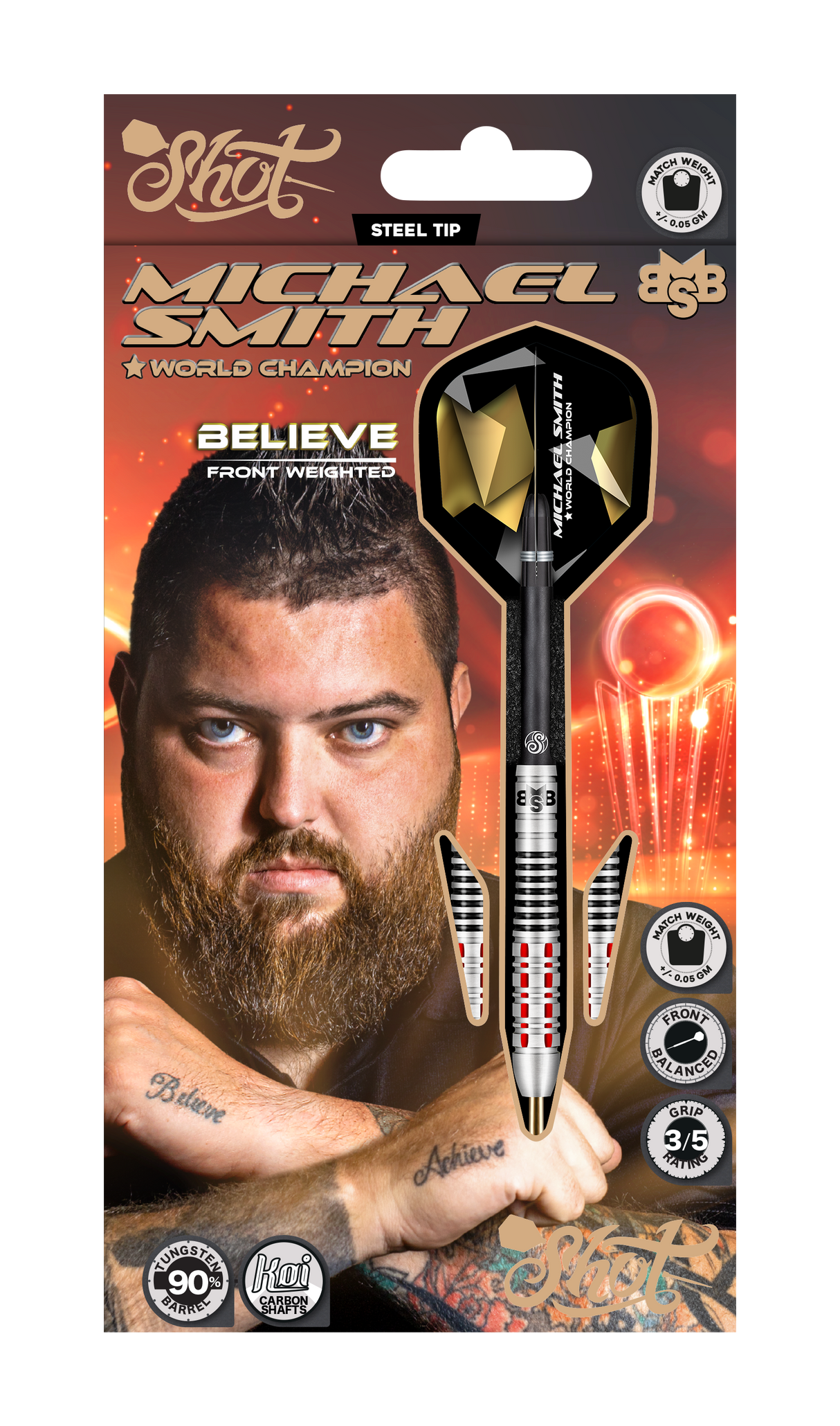 Shot - Michael Smith Believe - 90% Tungsten Darts