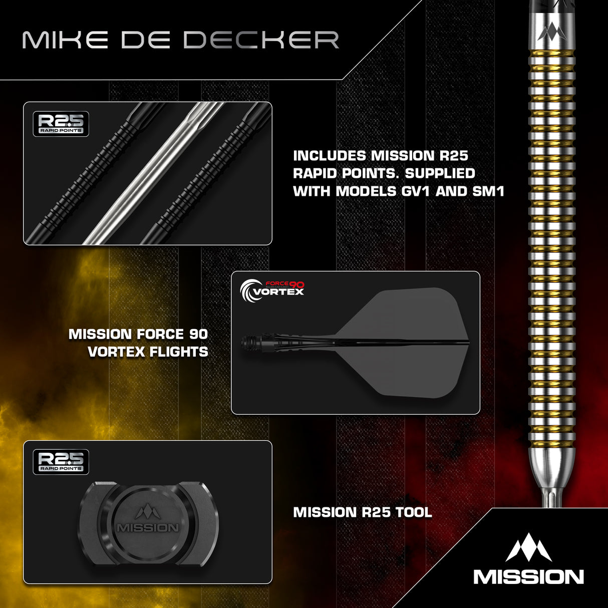 Mission - Mike De Decker V2 - 95% Tungsten Darts (RP)