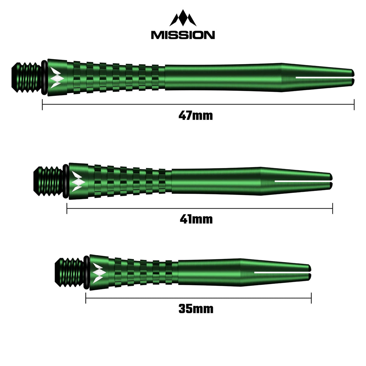 Mission Atom13 anodised aluminium dart shafts - green - view 6