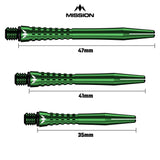 Mission Atom13 anodised aluminium dart shafts - green - view 6
