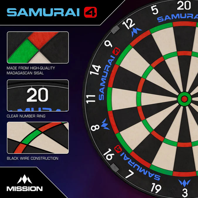 Mission - Samurai 4 Black Edition Professional Dartboard