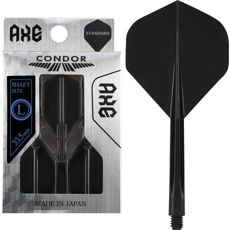Condor Axe Integrated Flight & Shaft No.2 in black, Short Medium and Long
