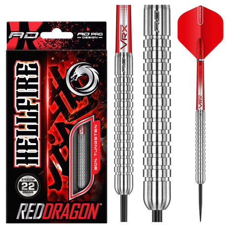 Red Dragon Hell Fire A 80% tungsten darts with retail packaging