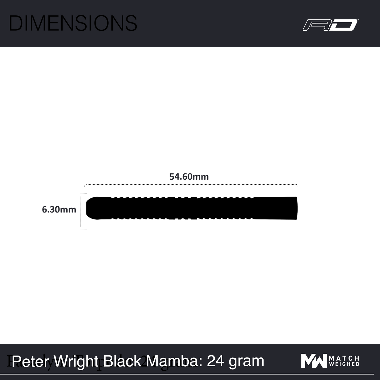 Red Dragon - Peter Wright Black Mamba - 90% Tungsten Darts