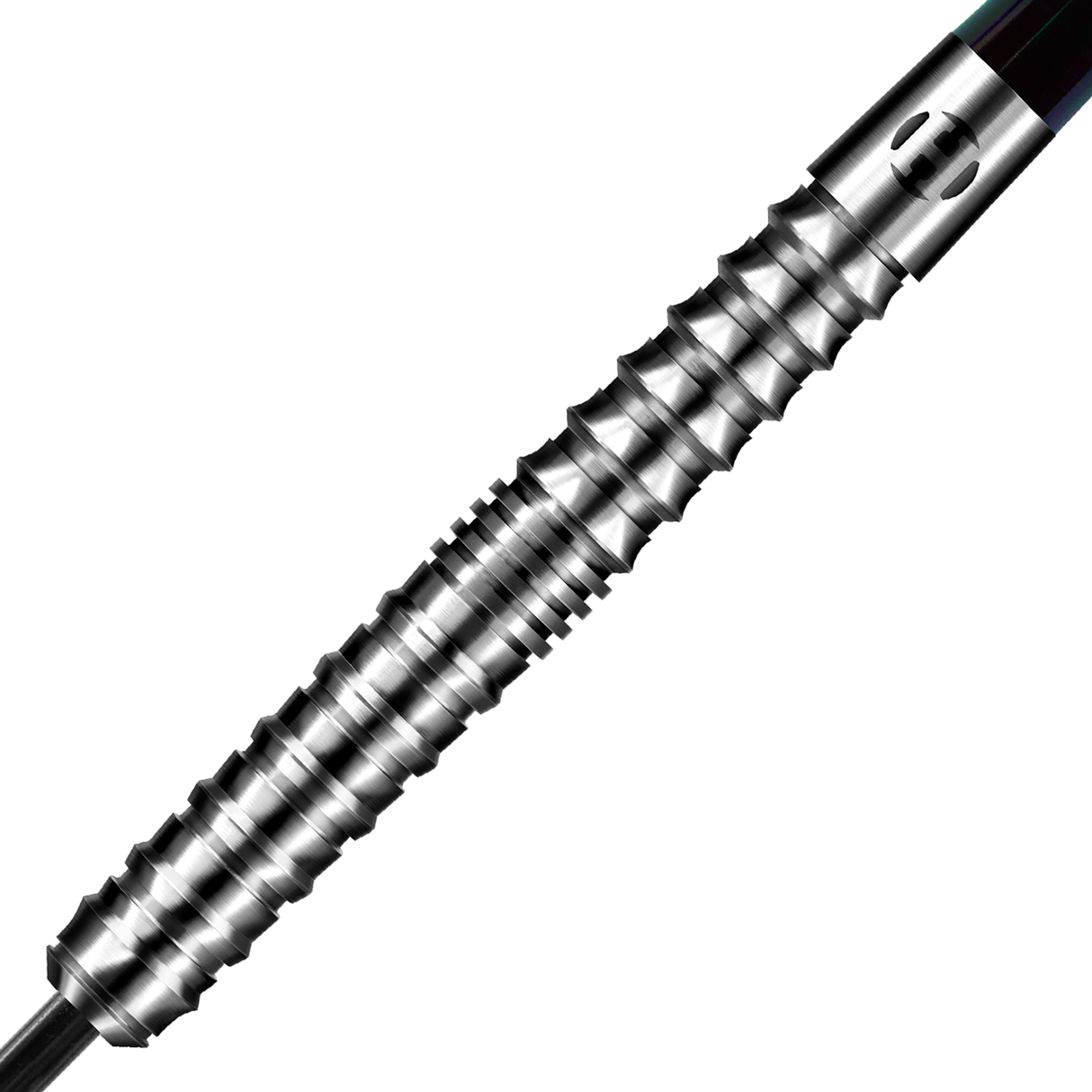 Harrows Razr Parallel 90% tungsten dart – mid-balanced parallel barrel with acute sawtooth grip, view 2