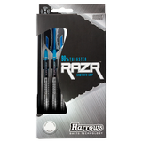Harrows Razr Parallel 90% tungsten steel tip darts – sawtooth grip barrels with Prime Razr flights, view 5