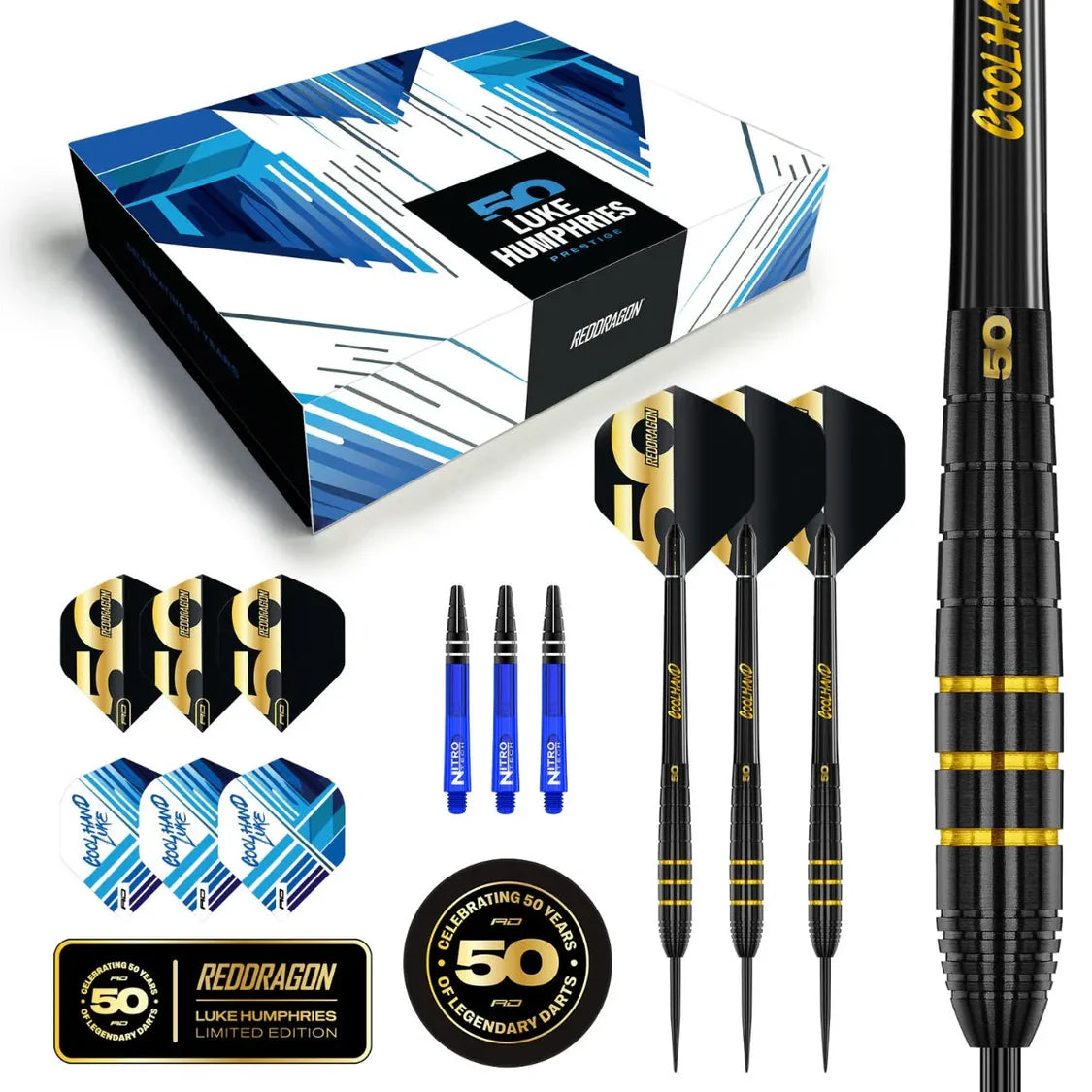 Red Dragon - Luke Humphries 50 Year Anniversary Limited Edition - 90% Tungsten Darts