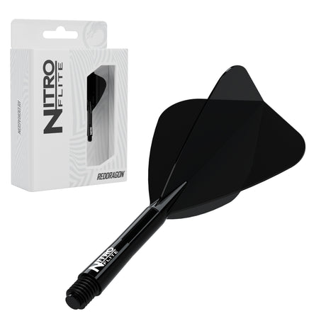 Red Dragon Nitro Flite Kite medium with black stem and black flight, with retail packaging