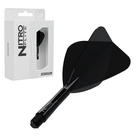 Red Dragon Nitro Flite Kite short with black stem and black flight, with retail packaging
