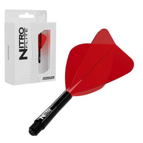 Red Dragon Nitro Flite Kite medium with black stem and red flight, with retail packaging