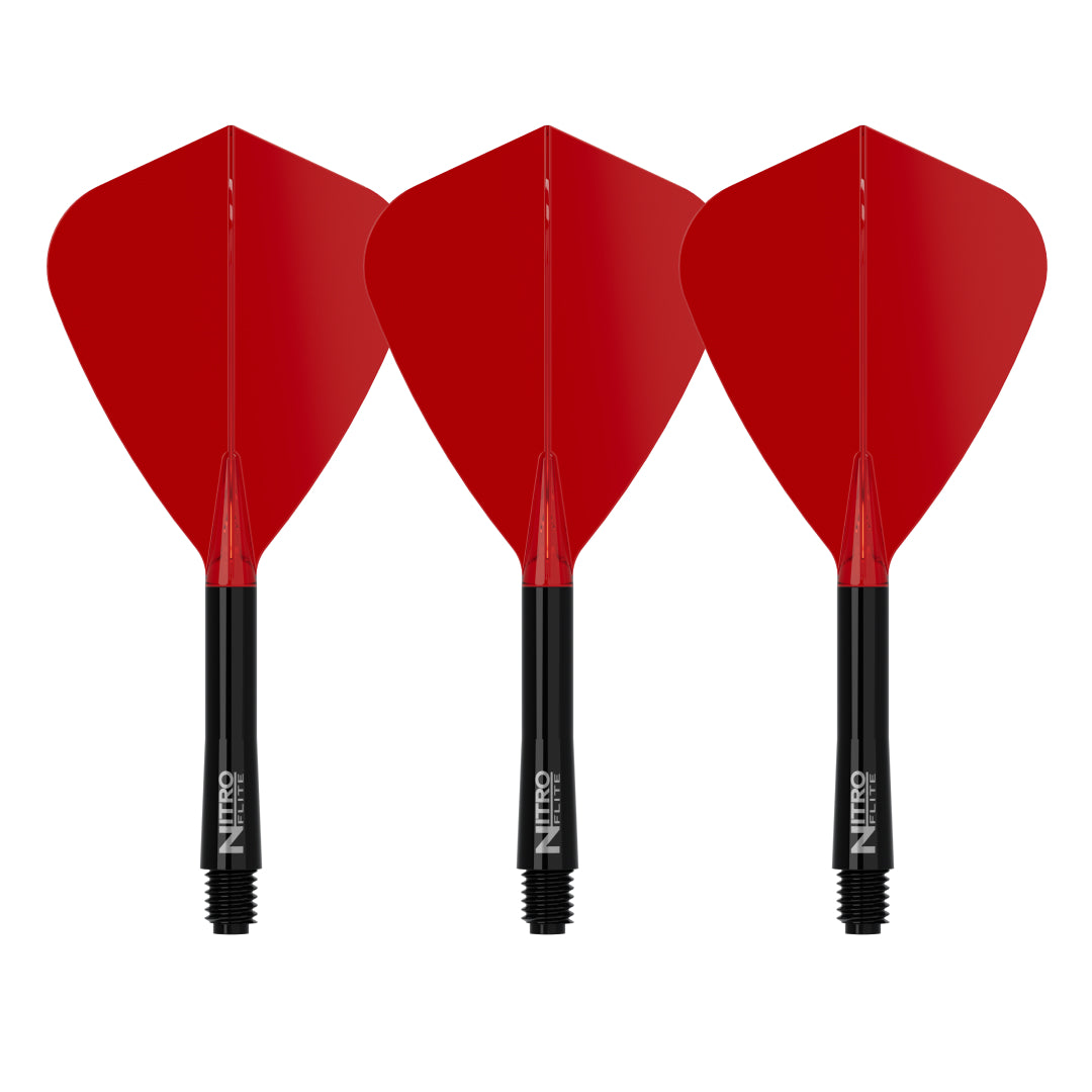 Set of three Red Dragon Nitro Flite Kite integrated flights and shafts