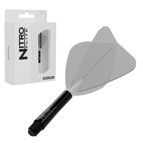 Red Dragon Nitro Flite Kite intermediate with black stem and clear flight, with retail packaging