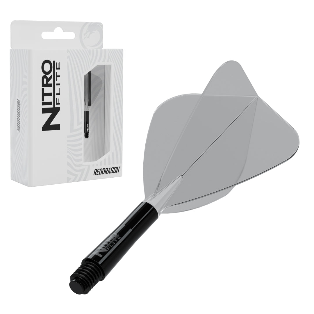 Red Dragon Nitro Flite Kite short with black stem and clear flight, with retail packaging
