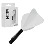 Red Dragon Nitro Flite Kite intermediate with black stem and white flight, with retail packaging