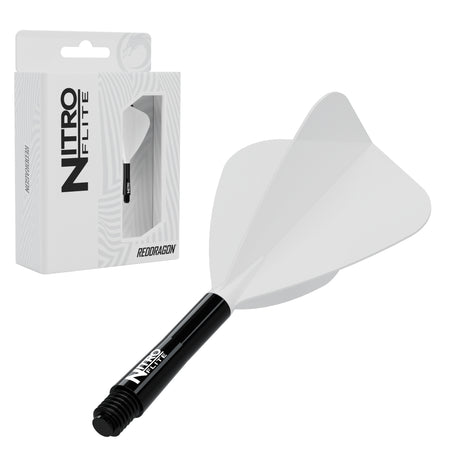 Red Dragon Nitro Flite Kite medium with black stem and white flight, with retail packaging