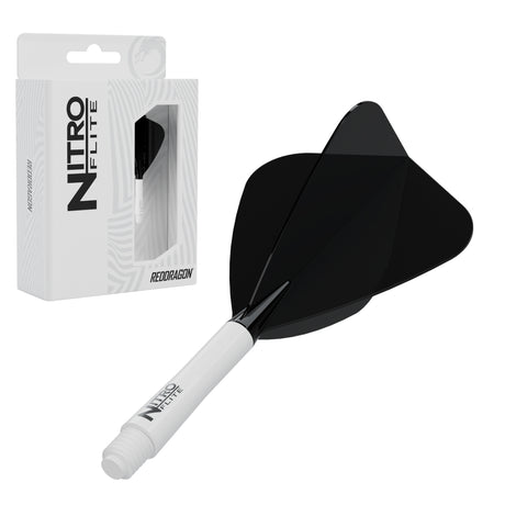 Red Dragon Nitro Flite Kite medium with white stem and black flight, with retail packaging