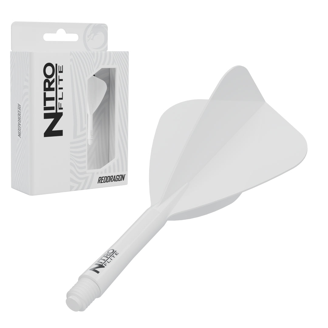 Red Dragon Nitro Flite Kite medium with white stem and white flight, with retail packaging